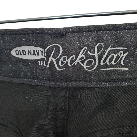 Old Navy Womens 12 Jeans Metallic Slim Leg The Rockstar Mid Rise Stretch Denim - Picture 7 of 13